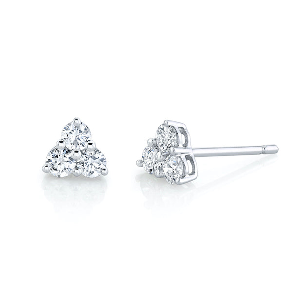 MEDIUM TRILLION DIAMOND STUDS