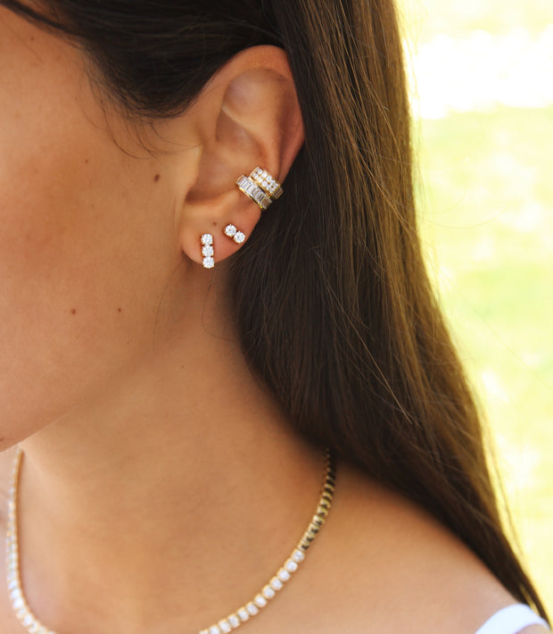 TWO DOT DIAMOND EARRINGS